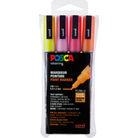 Marker POSCA PC-3M fein Rundspitze 0,9-1,3 mm - 4er Etui...