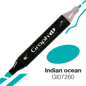 GRAPHIT Marker mit Rund- / Keilspitze Alkohol-basiert, Farbe: Indian Ocean (7260)