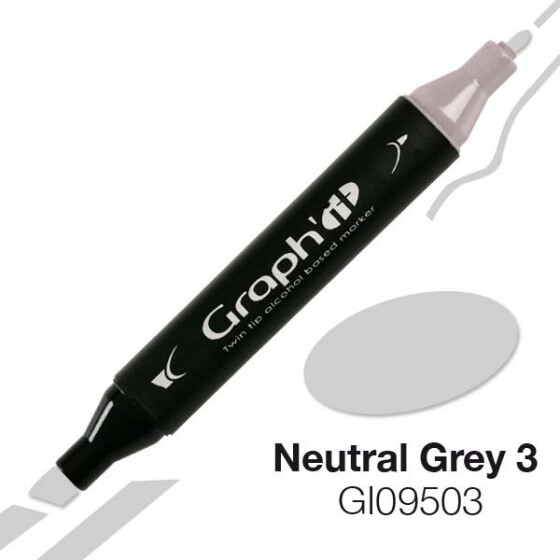 GRAPHIT Marker mit Rund- / Keilspitze Alkohol-basiert, Farbe: Neutral Grey (9503)