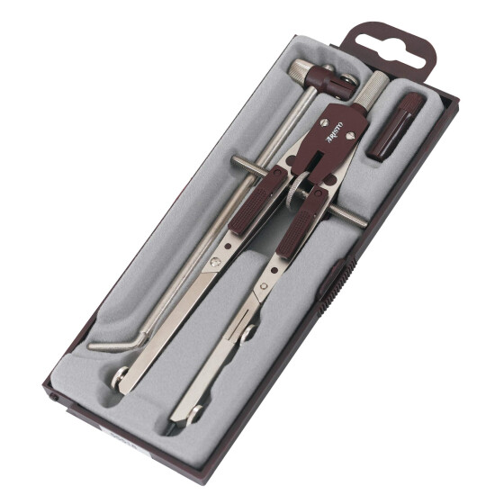 Schnellverstellzirkel Profi 2 Druckhebel, 2 Gelenke, max. Ø 640mm, Zapfen 4mm, Adapter