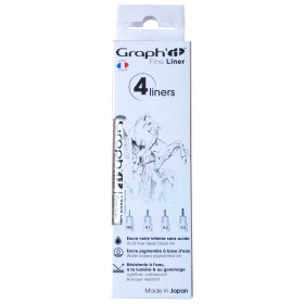 GRAPH IT 4er Set Pigmentliner (003, 01, 03, 05) - schwarz