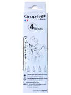 GRAPH IT 4er Set Pigmentliner (003, 01, 03, 05) - schwarz