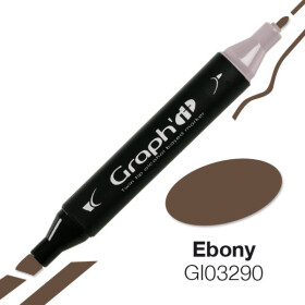 GRAPHIT Marker mit Rund- / Keilspitze Alkohol-basiert, Farbe: Ebony (3290)