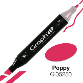 GRAPHIT Marker mit Rund- / Keilspitze Alkohol-basiert, Farbe: Poppy (5250)