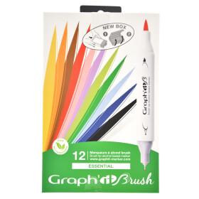 GRAPHIT Marker Brush & Extra Fine12er Set - Essential