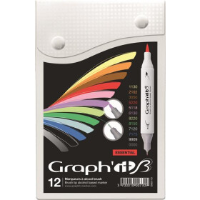 GRAPHIT Marker Brush & Extra Fine12er Set - Essential