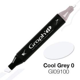GRAPHIT Marker mit Rund- / Keilspitze Alkohol-basiert, Farbe: Cool Grey 0 (9100)