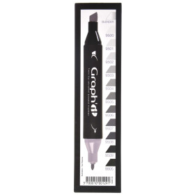 GRAPHIT Marker mit Rund- / Keilspitze Alkohol-basiert, 12er Set Neutral Greys