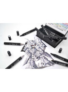 GRAPHIT Marker mit Rund- / Keilspitze Alkohol-basiert, 12er Set Neutral Greys
