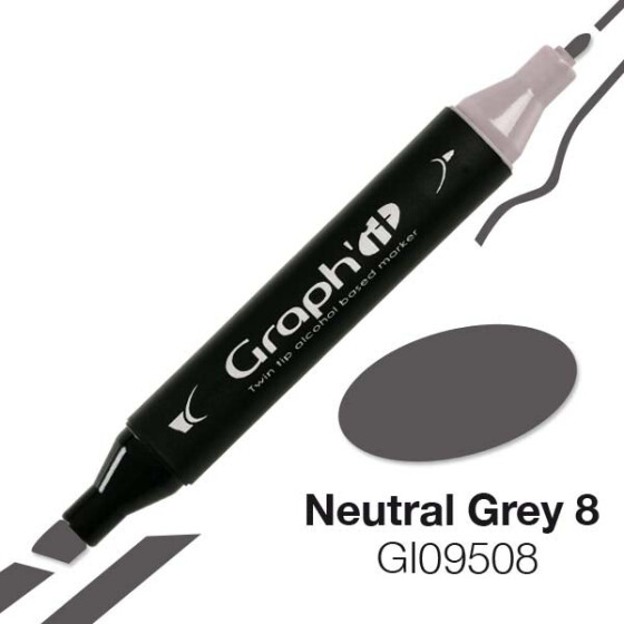 GRAPHIT Marker mit Rund- / Keilspitze Alkohol-basiert, Farbe: Neutral Grey 9508