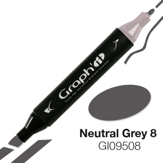 GRAPHIT Marker mit Rund- / Keilspitze Alkohol-basiert, Farbe: Neutral Grey (9508)