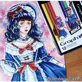 GRAPHIT Marker mit Rund- / Keilspitze Alkohol-basiert, 12er Set Manga