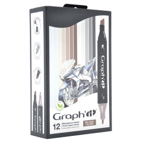 Layoutmarker GRAPHIT 12er Set - Mix Greys
