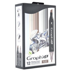 Layoutmarker GRAPHIT 12er Set - Mix Greys