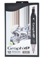 Layoutmarker GRAPHIT 12er Set - Mix Greys