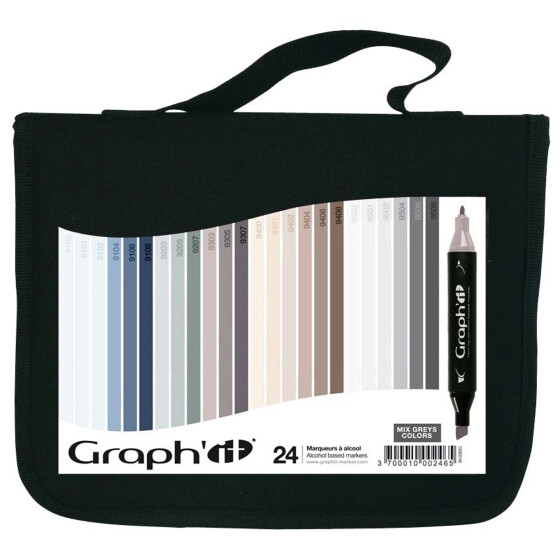 Layoutmarker GRAPHIT 24er Set - Mix Grau