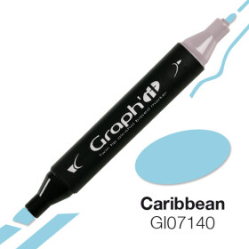 GRAPHIT Marker mit Rund- / Keilspitze Alkohol-basiert, Farbe: Caribbean (7140)