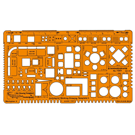 Werkplanschablone II Architekt M 1:50