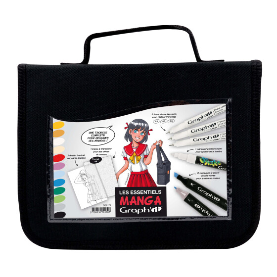Layoutmarker GRAPHIT 12er Wallet - Manga 12 Stifte plus Zubehör