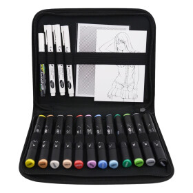 Manga GRAPH-IT Kit: 12 Markers - 3 Liners - 1 Shake Marker - 1 A4 pad -