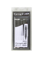 GRAPHIT Marker mit Rund- / Keilspitze Alkohol-basiert, 5er Set - Grey Tones