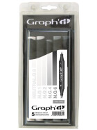 GRAPHIT Marker mit Rund- / Keilspitze Alkohol-basiert, 5er Set - Grey Tones