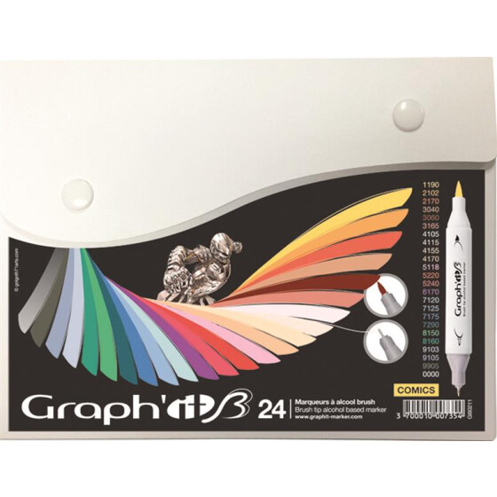 GRAPHIT Marker Brush & Extra Fine 24er Set - Comics