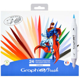 Layoutmarker Brush & extra fine GRAPHIT 24er Set -...
