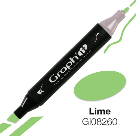 GRAPHIT Marker mit Rund- / Keilspitze Alkohol-basiert, Farbe: Lime (8260)