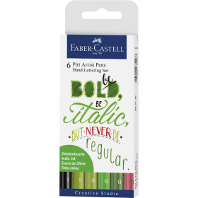 Tuschestift PITT® Artist Pen Hand-Lettering Grüntöne - 6er Etui