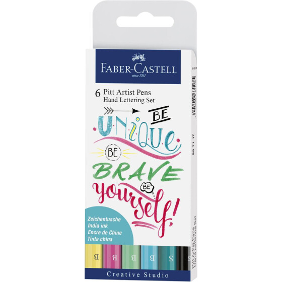 Tuschestift PITT® Artist Pen Hand-Lettering Pastelltöne - 6er Etui