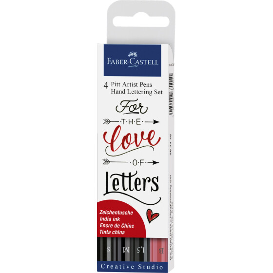 Tuschestift PITT® Artist Pen Hand-Lettering 4x schwarz /rot