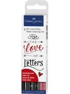 Tuschestift Pitt Artist Pen Lettering - 4er Etui sortiert
