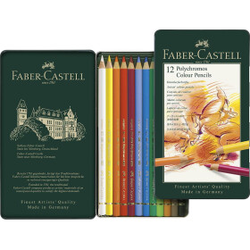 Künstlerfarbstift Polychromos - 12er Metalletui