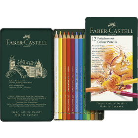 Künstlerfarbstift Polychromos - 12er Metalletui