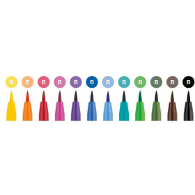Tuschestift PITT Artist Pen Brush 12er Etui -Basisfarben
