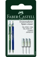 Ersatzradierer für Druckbleistift TK Fine mit Reinigungsnadel - 3er Blisterkarte