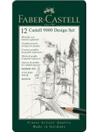 Bleistift Castell 9000 - 5B-5H, 12er Design Metalletui