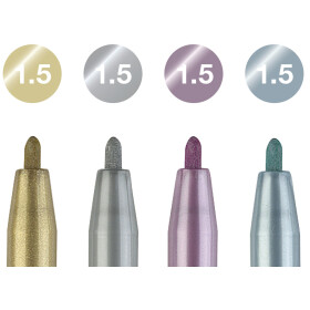 Tuschestift Pitt Artist Pen Metallic 1,5 mm - 4er Etu sortiert