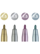 Tuschestift Pitt Artist Pen Metallic 1,5 mm - 4er Etu sortiert