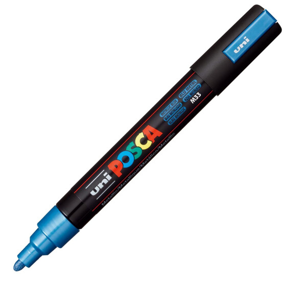 Marker POSCA PC-5M mittelfein Rundspitze 1,8-2,5 mm - blau metallic