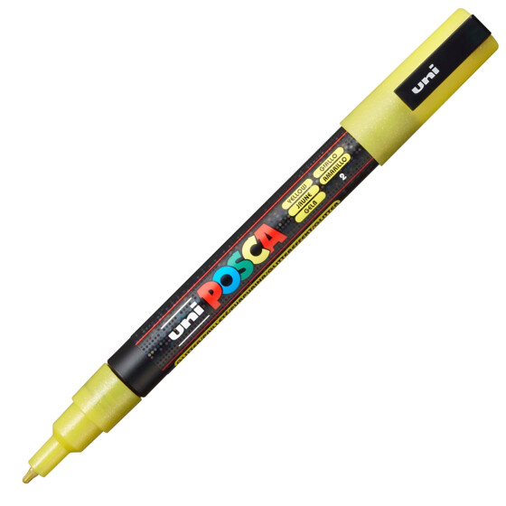 Marker POSCA PC-3M fein Rundspitze 0,9-1,3 mm - Glitter gelb