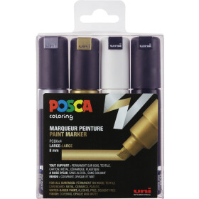 Marker POSCA PC-8K breit Keilspitze 8 mm - 4er Etui sortiert