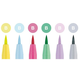 Tuschestift PITT Artist PEN Brush 6er Etui - Pastellfarben