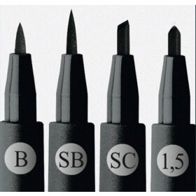 Tuschestift PITT ARTIST PEN, schwarz, 4er Kunststoffetui