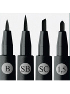 Tuschestift PITT ARTIST PEN, schwarz, 4er Kunststoffetui
