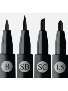Tuschestift PITT ARTIST PEN, schwarz, 4er Kunststoffetui