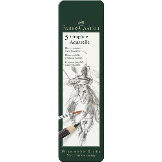 Aqua.bleistift Graphite Aquarelle 5er Metalletui