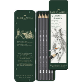 Aqua.bleistift Graphite Aquarelle 5er Metalletui