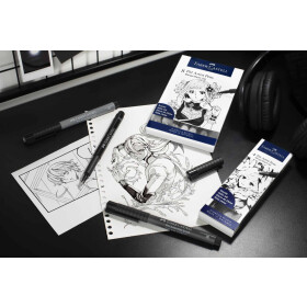 Tuschestift PITT® Artist Pen Manga 4er Etui schwarz XS / F /S / B - Farbe 199
